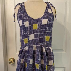 Cooperative V-Neck Crosshatched Mini Dress